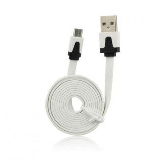 Cable USB - Micro USB Universal Plano Blanco