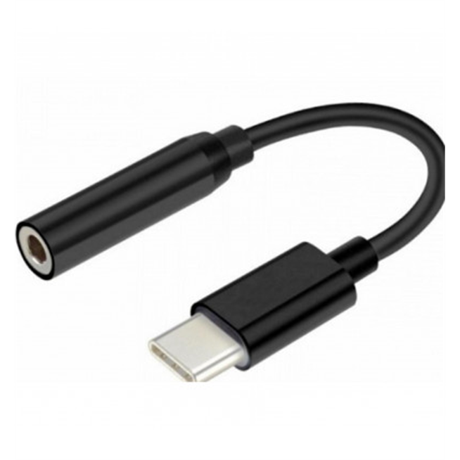 Adaptador de conector tipo C a Jack audio HF/Audio negro