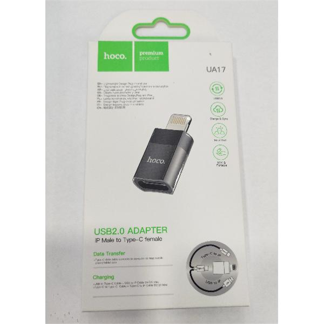 Adaptador HOCO UA17 iPhone Lightning Macho a Tipo C hembra USB 2.0