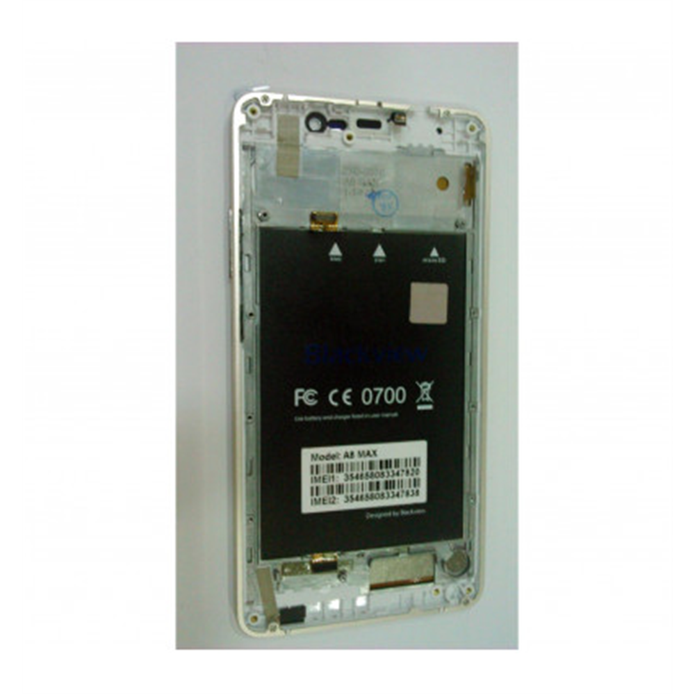Pantalla lcd para Blackview A8 Max mas tactil blanco mas marco dorado calidad premium