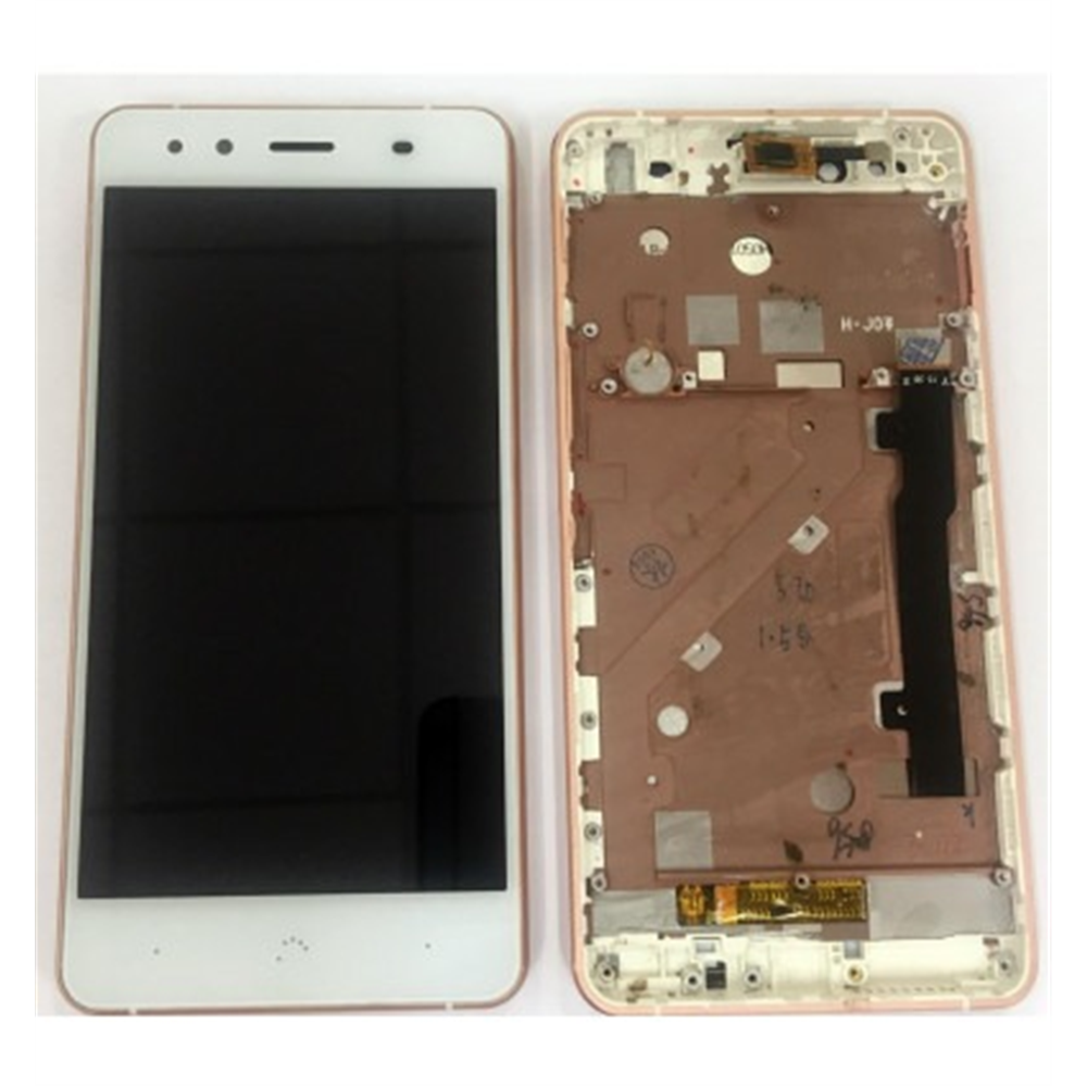 Bq Aquaris X5 FPC-S90723-1 pantalla lcd + tactil blanco + marco rosa premium