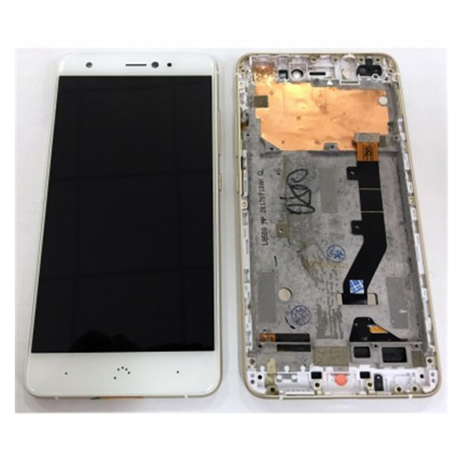 BQ Aquaris X Pro pantalla lcd + tactil blanco + marco dorado premium