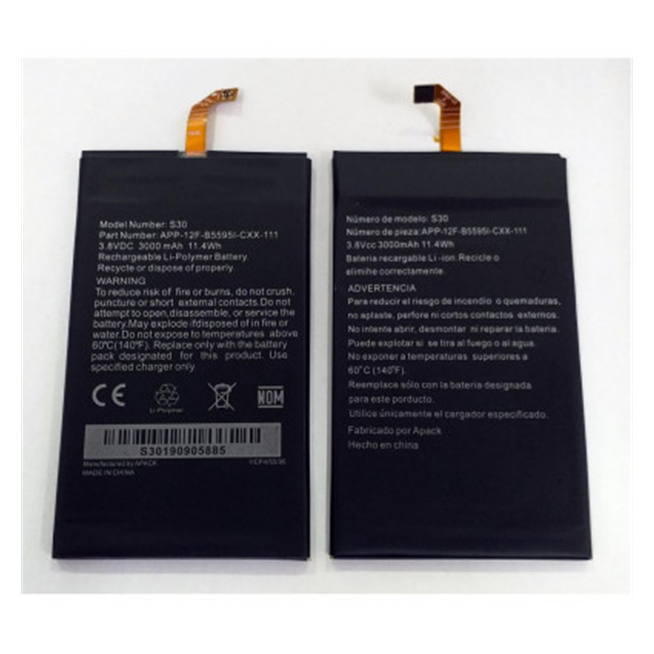 Bateria para Caterpillar Cat S30 APP-12FB5595I-CXX-111 3.8VDC 3000mAh 11.4Wh