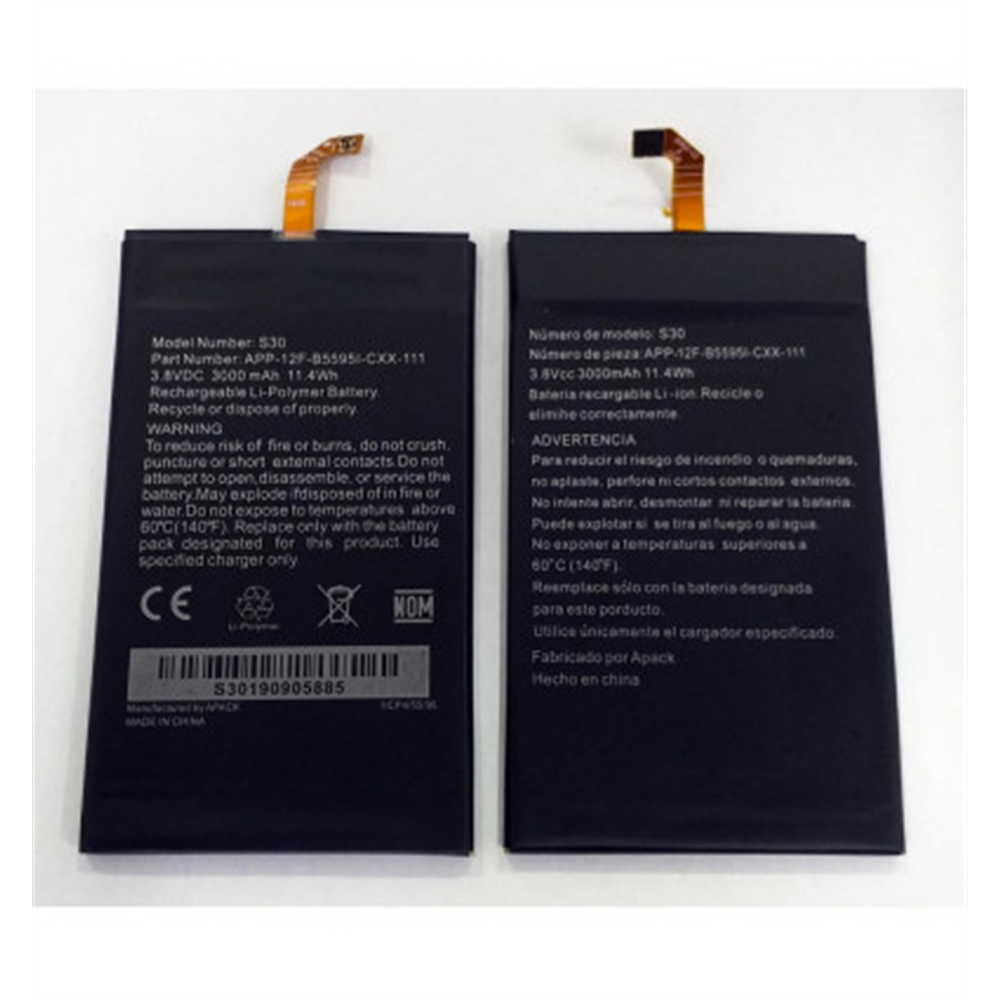 Bateria para Caterpillar Cat S30 APP-12FB5595I-CXX-111 3.8VDC 3000mAh 11.4Wh