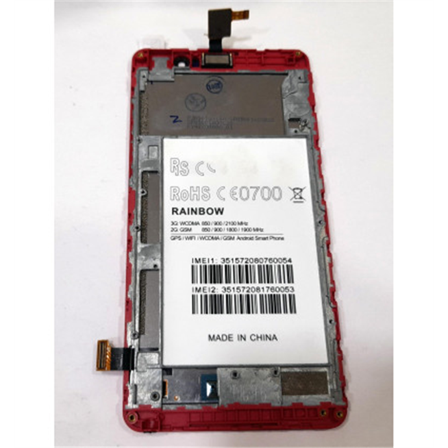 Pantalla lcd para Cubot Rainbow mas tactil negro mas marco rojo calidad premium