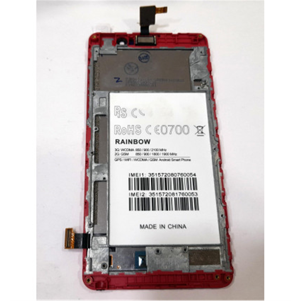 Pantalla lcd para Cubot Rainbow mas tactil negro mas marco rojo calidad premium