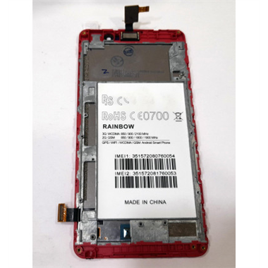 Pantalla lcd para Cubot Rainbow mas tactil negro mas marco rojo calidad premium