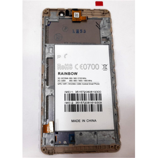 Pantalla lcd para Cubot Rainbow mas tactil dorado mas marco dorado calidad premium