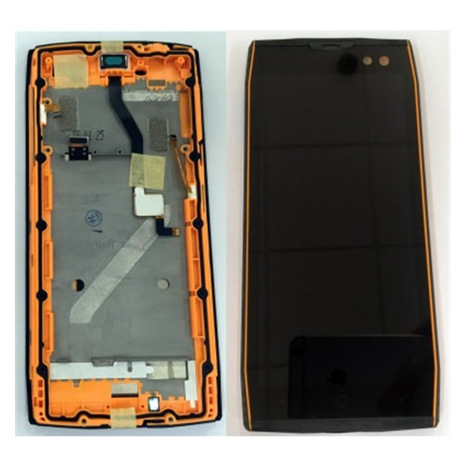 Doogee S50 pantalla lcd + tactil negro + marco naranja premium
