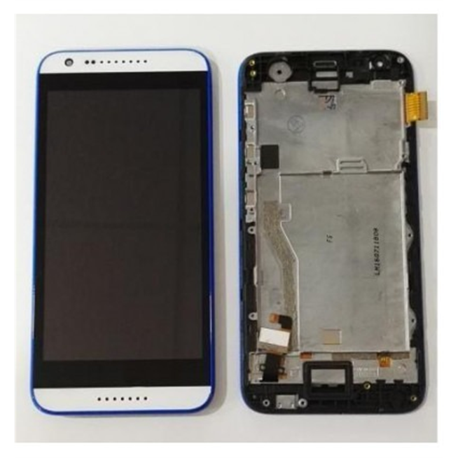 HTC Desire 620 pantalla tactil + LCD + marco azul premium