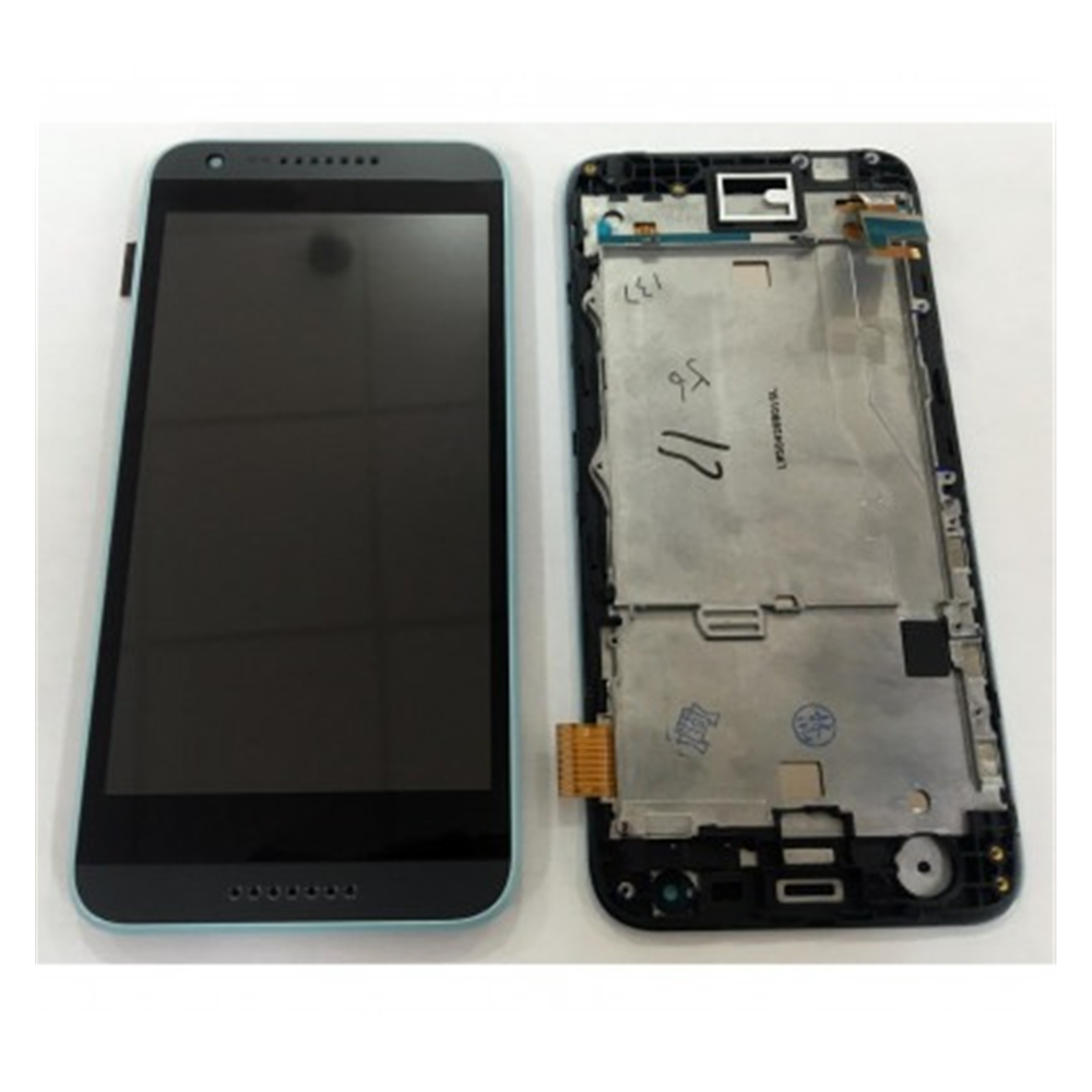 HTC Desire 620 pantalla lcd + tactil negro + marco azul premium