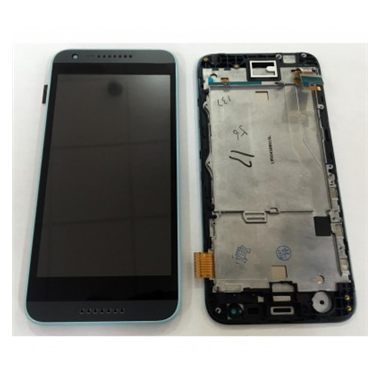 HTC Desire 620 pantalla lcd + tactil negro + marco azul premium