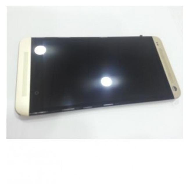 Htc One M7 801E pantalla lcd + táctil negro + marco dorado premium