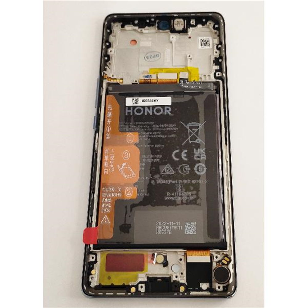 Pantalla lcd para Huawei Honor Magic 5 Lite H0235AEMW mas tactil negro mas marco plata Service Pack