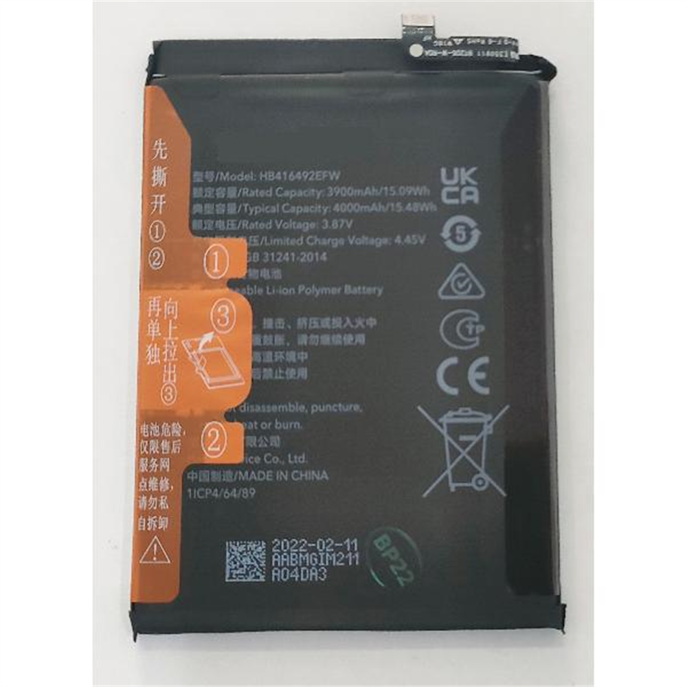 Bateria HB416492EFW 4000mAh para Huawei Honor X8 Service Pack
