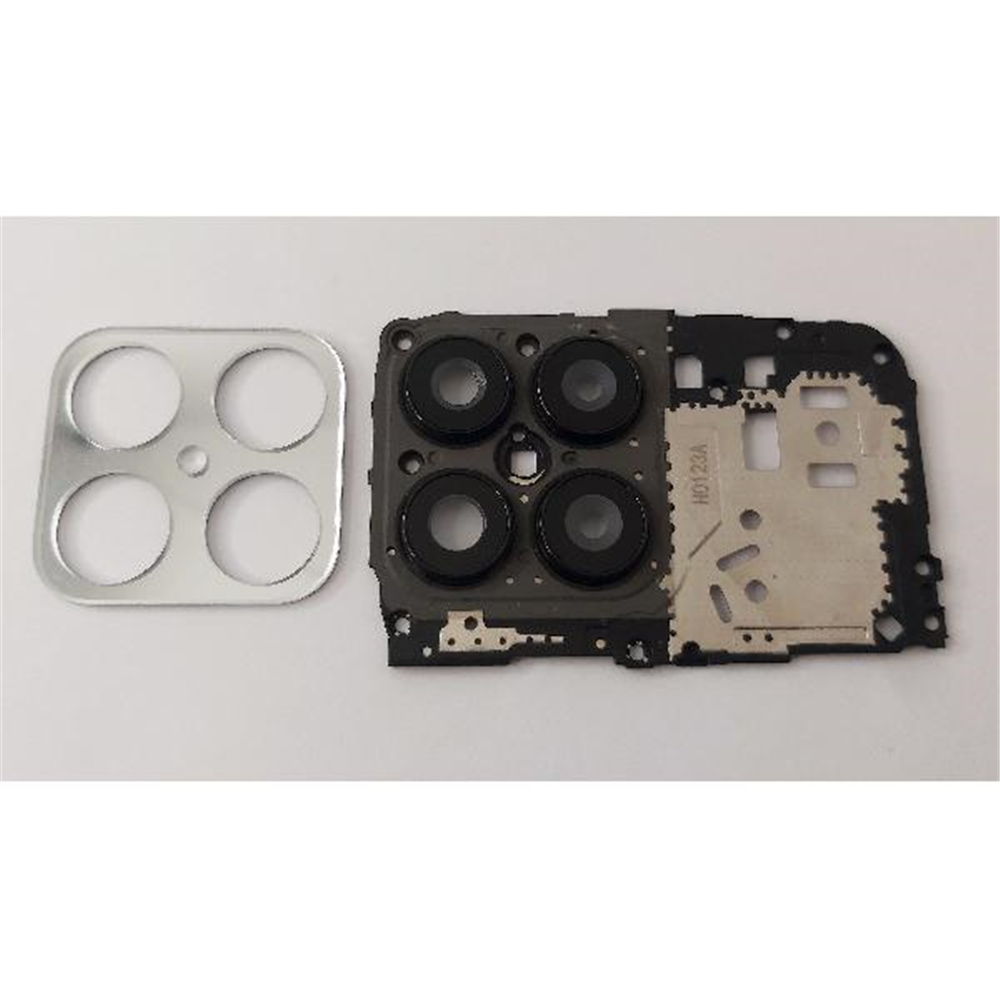 Soporte de la placa base mas lente de camara plateada para Honor X8 4G calidad premium
