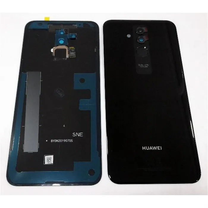 Tapa trasera o tapa batería negra para Huawei Mate 20 Lite 02352DKP + lente camara + sensor huella service pack