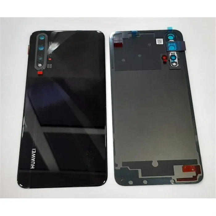 Tapa trasera o tapa bateria negra para Huawei Nova 5T 02353EFN mas cristal camara Service Pack YAL-L21 YALE-L61A YA