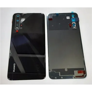 Tapa trasera o tapa bateria negra para Huawei Nova 5T 02353EFN mas cristal camara Service Pack YAL-L21 YALE-L61A YA