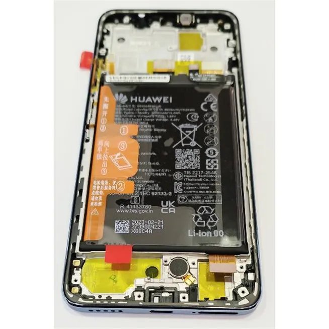 Pantalla lcd para Huawei Nova Y90 con bateria mas tactil negro con marco azul cristal 02355ARH Service Pack
