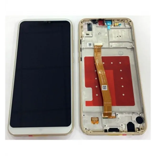 Huawei P20 Lite Nova 3E pantalla lcd + tactil blanco + marco dorado premium