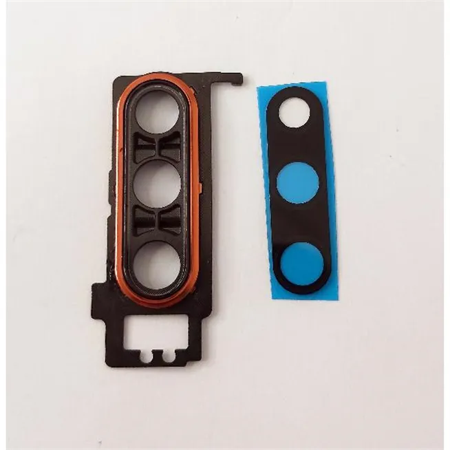 Cristal de camara para Huawei P30 con marco naranja calidad premium