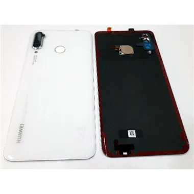 Tapa trasera o tapa bateria blanco para Huawei P30 Lite Nova 4E 02352RQB + lector de huella + cristal camara Servic