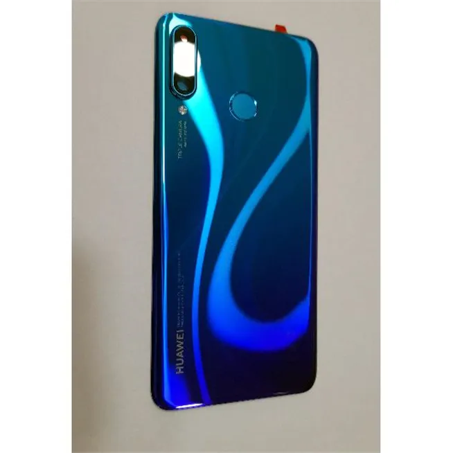 Tapa trasera o tapa bateria azul para Huawei P30 Lite Nova 4E 02352RPY + lector de huella + cristal camara Service 