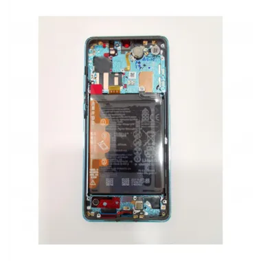 Huawei 02352PGE P30 Pro Pantalla LCD + táctil negro + Marco azul oscuro + batería + vibrador + flex volumen y power