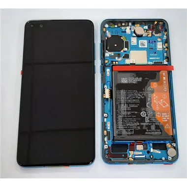 Pantalla lcd para Huawei P40 mas tactil negro mas marco azul mas bateria mas flex power mas flex vibrador mas flex