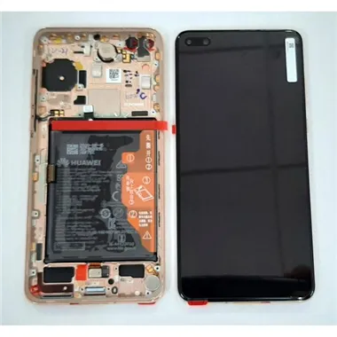 Pantalla lcd para Huawei P40 mas tactil negro mas marco blush gold Service Pack