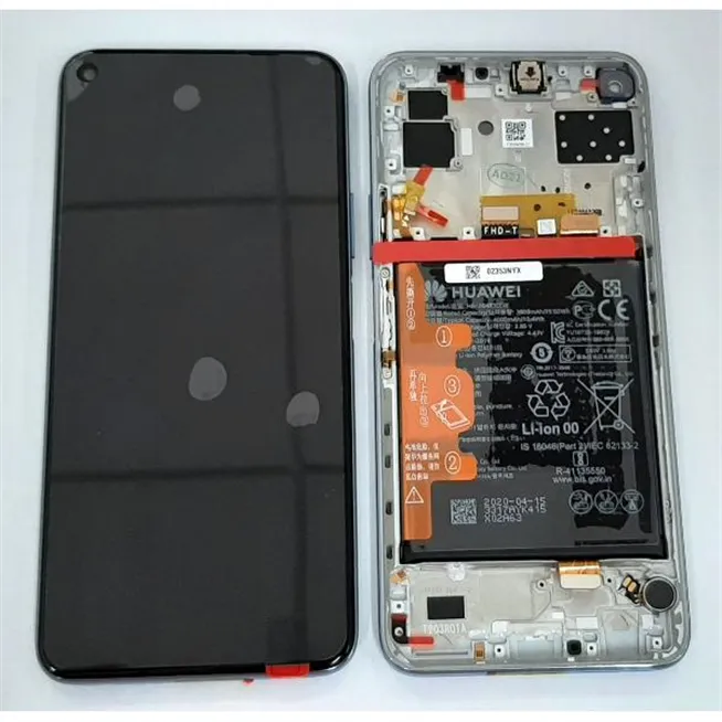 Pantalla lcd para Huawei P40 Lite 5G 02353SUQ mas tactil negro mas marco plata Service Pack