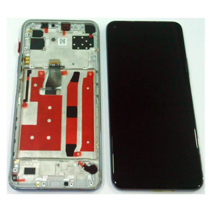 Pantalla lcd para Huawei P40 Lite 5G mas tactil negro mas marco plata calidad premium