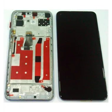 Pantalla lcd para Huawei P40 Lite 5G mas tactil negro mas marco plata calidad premium