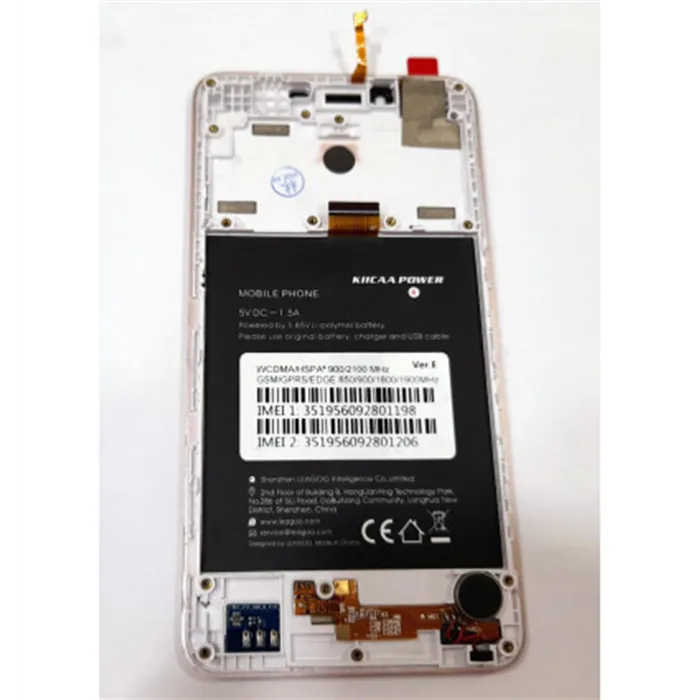 Pantalla LCD para Leagoo KIIKAA Power mas tactil negro mas marco dorado calidad premium