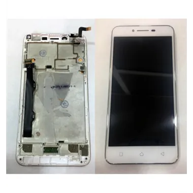 Lenovo Vibe K5 Plus pantalla lcd + tactil blanco + marco plata