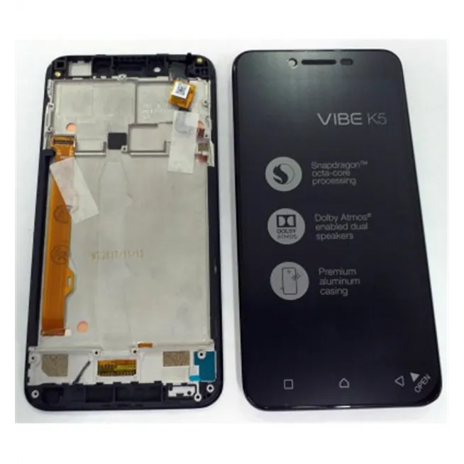 Lenovo Vibe K5 A6020 pantalla lcd + tactil negro + marco negro premium