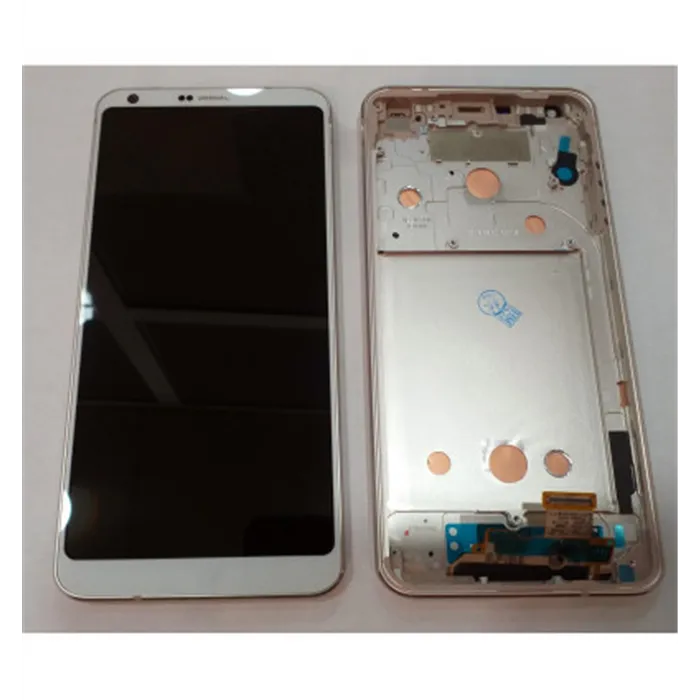 LG G6 H870 pantalla lcd + tactil blanco + marco plata