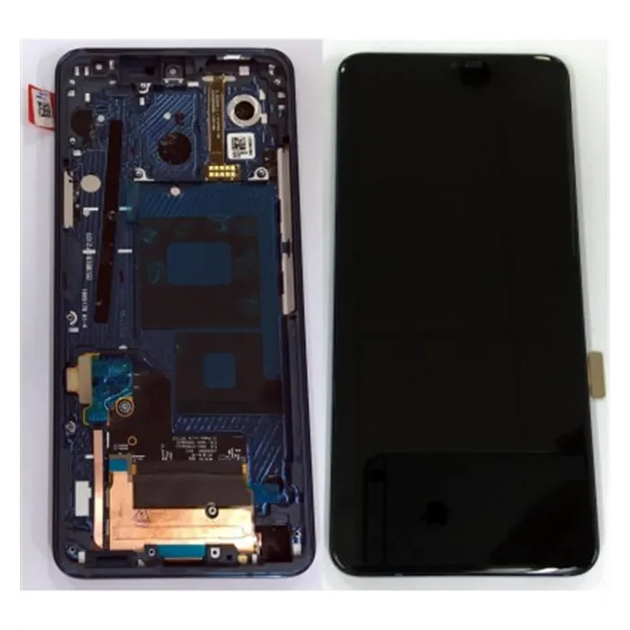LG G7 Thinq pantalla lcd + tactil negro + marco azul premium