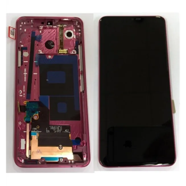LG G7 Thinq pantalla lcd + tactil negro + marco rojo premium