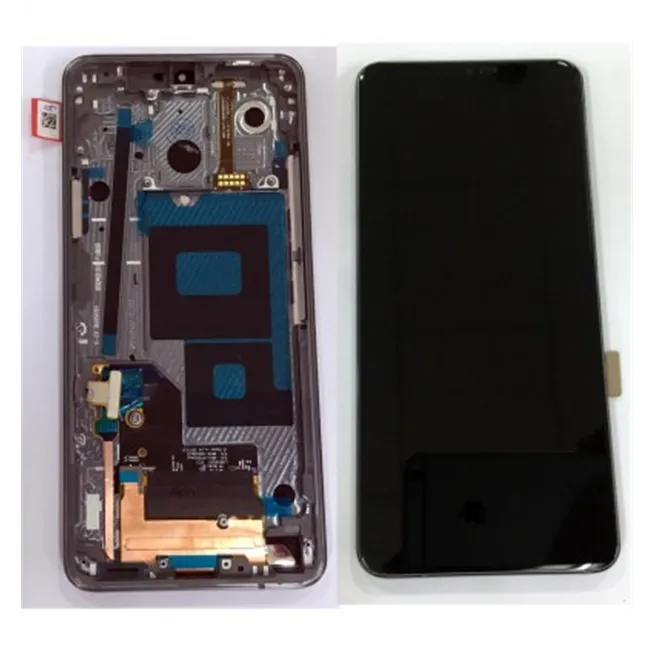 LG G7 Thinq pantalla lcd + tactil negro + marco gris premium