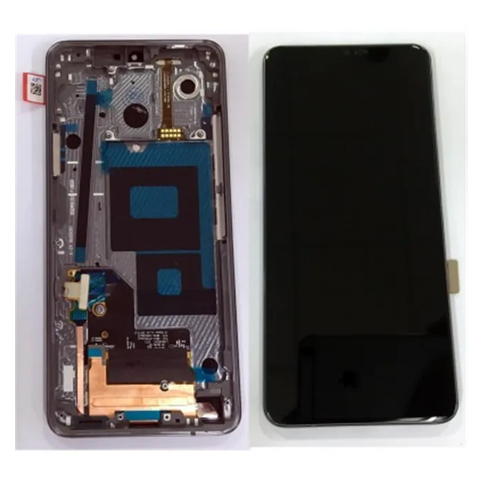 LG G7 Thinq pantalla lcd + tactil negro + marco gris premium