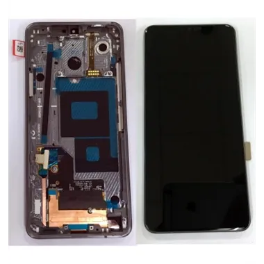 LG G7 Thinq pantalla lcd + tactil negro + marco gris premium