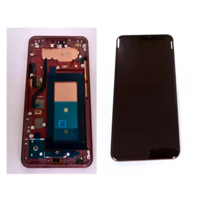 Pantalla lcd para LG V40 ThinQ mas tactil negro mas marco rojo calidad premium
