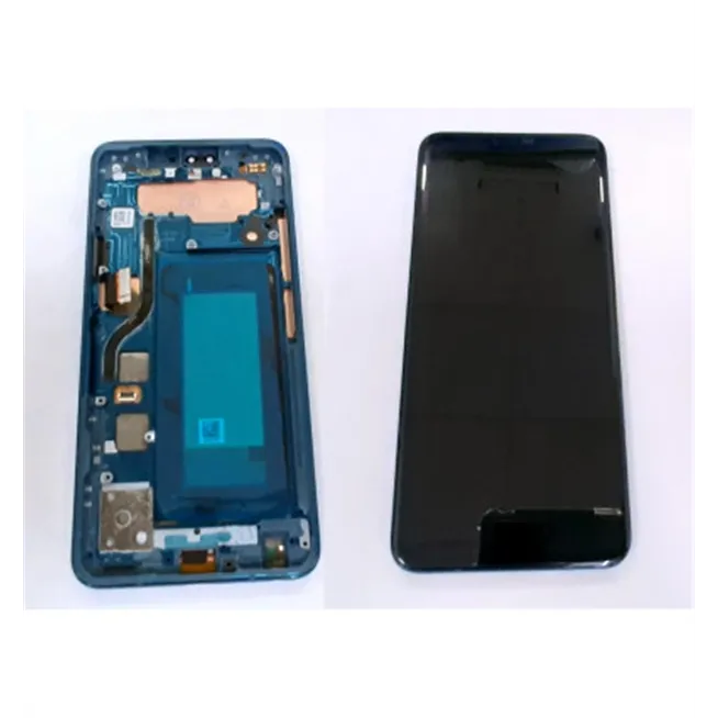 Pantalla lcd para LG V40 ThinQ mas tactil negro mas marco azul calidad premium
