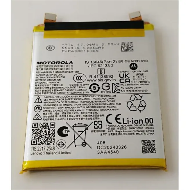 Bateria QV45 4365mAh para Motorola Edge 50 Fusion SB18D97987 Service Pack