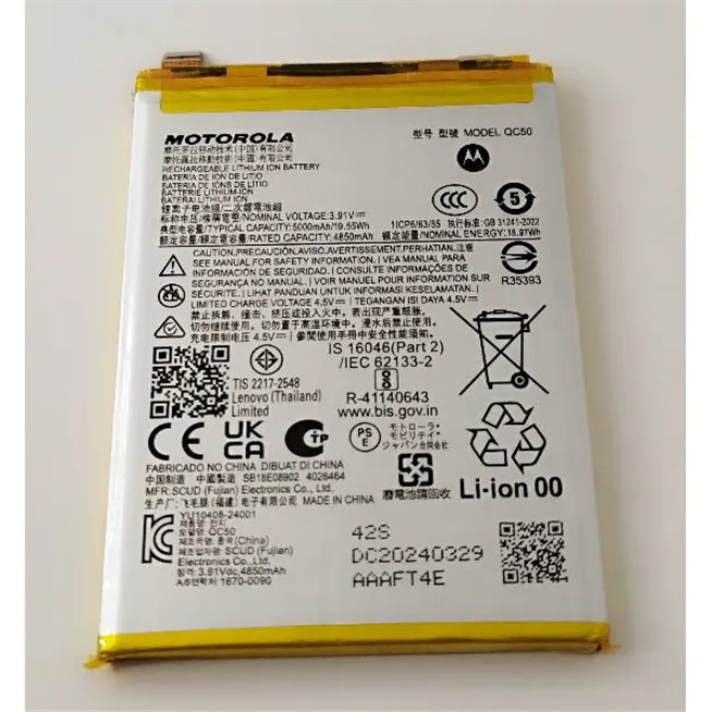 Bateria QC50 5000mAh para Motorola Edge 50 Fusion SB18E08902 Service Pack