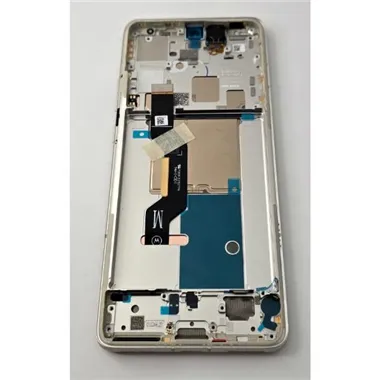 Pantalla lcd para Motorola Edge 50 Pro XT2403-1 mas tactil negro con marco blanco 5D68D24324 Service Pack