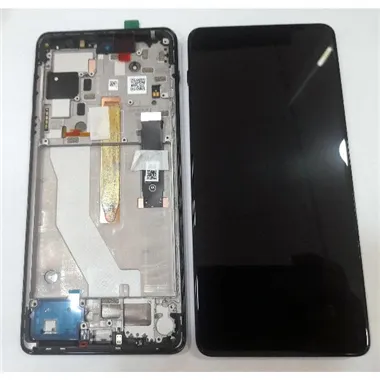 Pantalla lcd para Motorola Edge 20 Pro XT2153 5D68C19375 mas tactil negro mas marco azul service pack premium