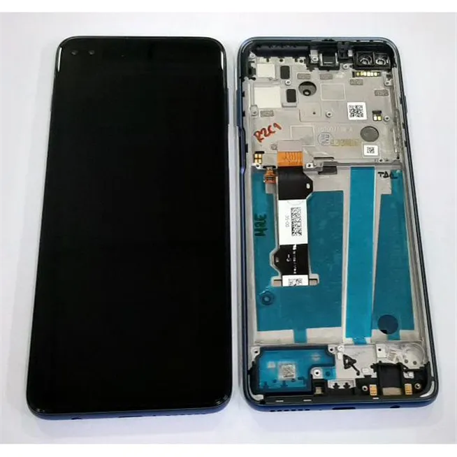 Pantalla lcd para Motorola Moto G 5G Plus mas tactil negro mas marco azul calidad premium